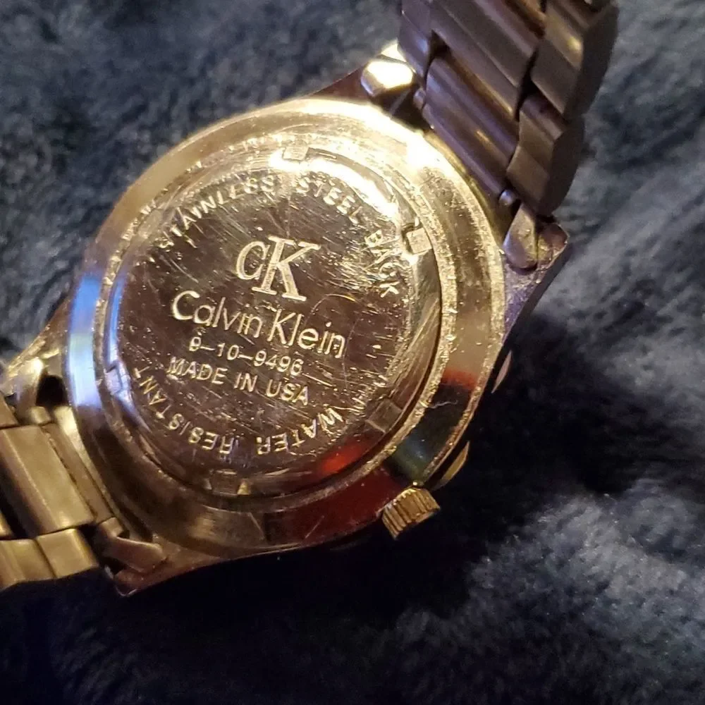 Vintage Calvin Klein 1500 Professional‎ Green Face Stainless Band 200 Meters
